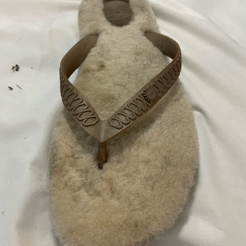 Fur lined thong sandals by ugg